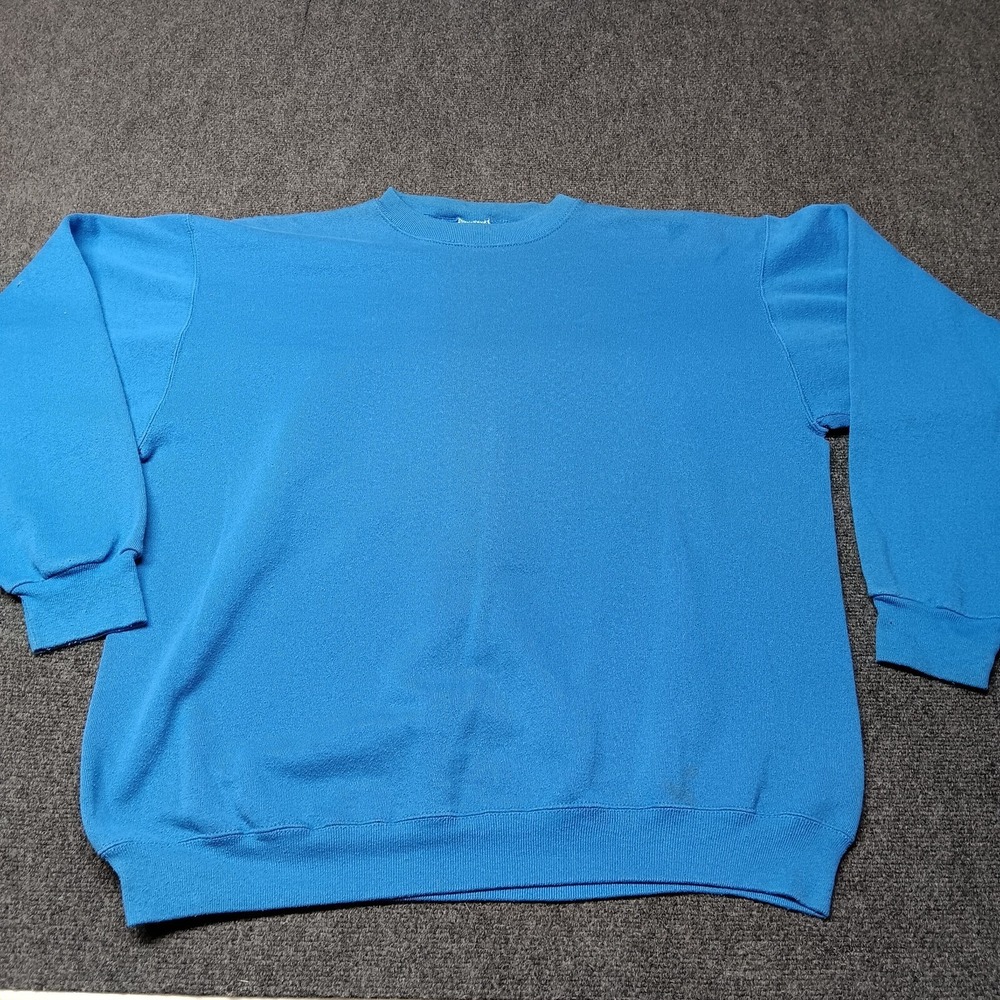 Vintage Blank‎ Sweatshirt Men XLT Blue Maximum Sweats Tultex Fleece Pullover